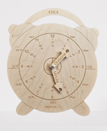 Edukacyjne - Zegar do nauki godziny + imię dziecka ED-02i
