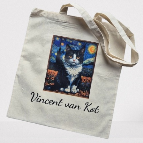 Torba bawełniana z nadrukiem "Vincent van Kot" TBV-01