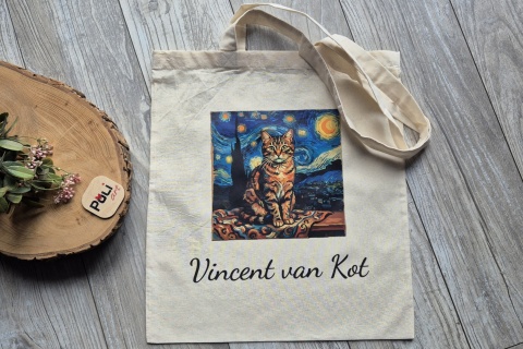 Torba bawełniana z nadrukiem "Vincent van Kot" TBV-02