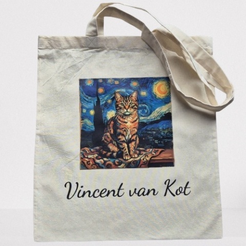 Torba bawełniana z nadrukiem "Vincent van Kot" TBV-02