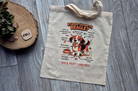 Torba bawełniana z nadrukiem "Beagle" TBB-01